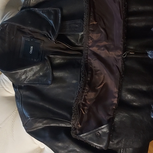 Men's Asos Bomber Leather Jacket - Picture 13 of 15